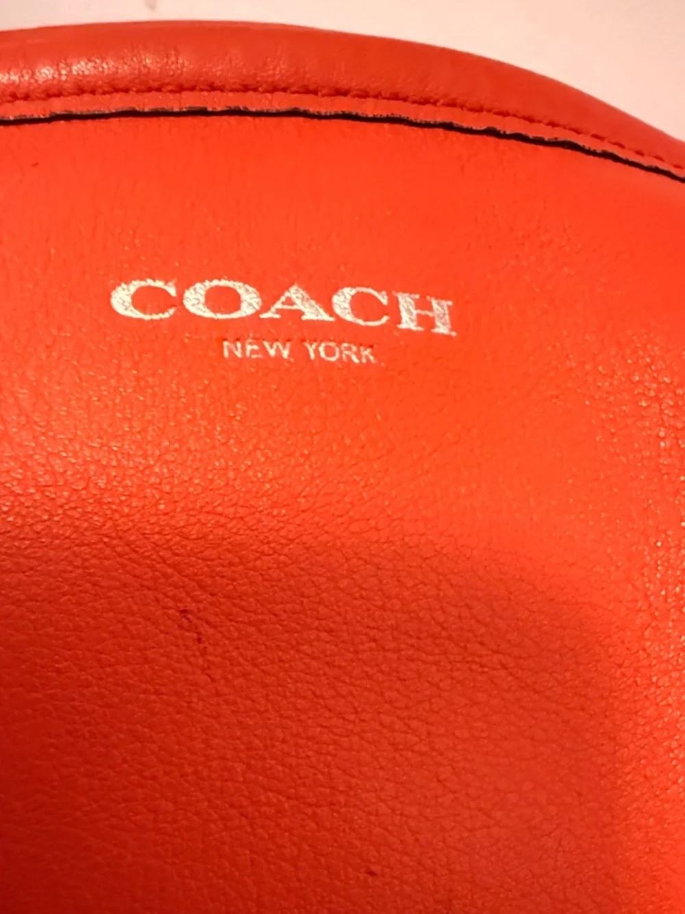 Coach Y2K Coral Red Leather Shoulder Tote Slouchy Boho Tassel Hobo Bag - Picture 7 of 12